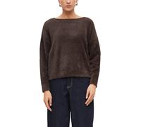 s.Oliver BLACK LABEL Strickpullover Damen Regular Fit Grobstrick U-Boot-Ausschnitt Braun Gr. 42
