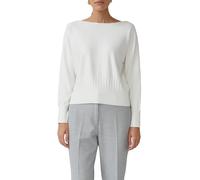 Strickpullover S.OLIVER BLACK LABEL, Damen, Gr. 42, weiß, Strick, Obermaterial: 71% Viskose, 29% Polyester, unifarben, regular fit taillenbedeckt, U-Boot-Ausschnitt, Rippbündchen, Pullover Strickpullo