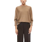 Strickpullover S.OLIVER BLACK LABEL, Damen, Gr. 44, braun (hazelnut), Strick, Obermaterial: 70% Viskose, 30% Polyamid, unifarben, lässig geschnitten hüftbedeckend, Rundhals, Bündchen, Pullover Strickp