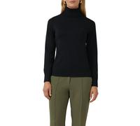 Strickpullover S.OLIVER BLACK LABEL, Damen, Gr. 46, schwarz, Strick, Obermaterial: 71% Viskose, 29% Polyester, unifarben, slim fit taillenbedeckt, ohne Ausschnitt, Rippbündchen, Pullover, mit Rollkrag