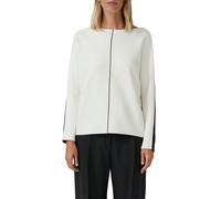 Strickpullover S.OLIVER BLACK LABEL, Damen, Gr. 46, weiß, Strick, Obermaterial: 70% Viskose, 30% Polyamid, regular fit normal, U-Boot-Ausschnitt, Fledermausärmel, Pullover Strickpullover, mit Colour-B
