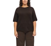 Strickpullover S.OLIVER CURVE, Damen, Gr. 44, braun (bitter chocolate), Strick, Obermaterial: 60% Polyacryl, 22% Polyester, 10% Alpaka, 8% Polyamid, meliert, bequem hüftbedeckend, Rundhals, Flachstric