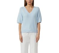 Strickpullover S.OLIVER, Damen, Gr. 34, sky blau, Strick, Obermaterial: 60% Baumwolle, 40% Polyacryl, unifarben, normal hüftbedeckend, V-Ausschnitt, Flachstrickbündchen, Pullover Strickpullover, Kurza