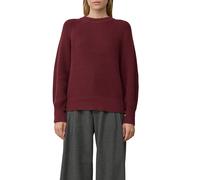 Strickpullover S.OLIVER, Damen, Gr. 36, schwarz merlot, Strick, Obermaterial: 60% Baumwolle, 40% Polyacryl, Strukturmuster, unifarben, regular fit normal, Rundhals, Rippbündchen, Pullover Strickpullov