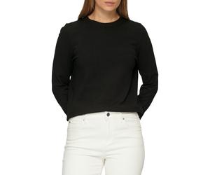 Strickpullover S.OLIVER, Damen, Gr. 36, schwarz, Obermaterial: 72% Viskose, 28% Polyester, unifarben, regular fit taillenbedeckt, ohne Ausschnitt, Rippbündchen, Pullover Strickpullover, mit Stehkragen