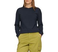 Strickpullover S.OLIVER, Damen, Gr. 38, blau (navy), Obermaterial: 72% Viskose, 28% Polyester, unifarben, regular fit taillenbedeckt, ohne Ausschnitt, Rippbündchen, Pullover Strickpullover, mit Stehkr