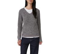 Strickpullover S.OLIVER, Damen, Gr. 38, schwarz merlot, Strick, Obermaterial: 60% Baumwolle, 40% Polyacryl, meliert, regular fit hüftbedeckend, V-Ausschnitt, Flachstrickbündchen, Pullover Strickpullov