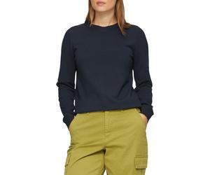 Strickpullover S.OLIVER, Damen, Gr. 40, blau (navy), Obermaterial: 72% Viskose, 28% Polyester, unifarben, regular fit taillenbedeckt, ohne Ausschnitt, Rippbündchen, Pullover Strickpullover, mit Stehkr