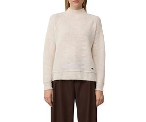Strickpullover S.OLIVER, Damen, Gr. 40, light beige melange, Strick, Obermaterial: 76% Polyester, 16% Polyamid, 8% Wolle, meliert, relaxed fit normal, ohne Ausschnitt, Raglanärmel Rippbündchen, Pullov