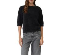 Flauschiger Strickpullover mit halbem Arm 40 schwarz 2171611.9999.40