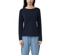 Strickpullover S.OLIVER, Damen, Gr. 42, navy, Strick, Obermaterial: 100% Baumwolle, unifarben, normal hüftbedeckend, U-Boot-Ausschnitt, Pullover Strickpullover, mit U-Boot-Ausschnitt (37282061-42) nav