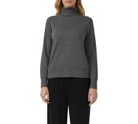 Strickpullover S.OLIVER, Damen, Gr. 44, grau (dunkelgrau melange), Strick, Obermaterial: 72% Viskose, 28% Polyester, meliert, casual, regular fit normal, ohne Ausschnitt, Langarm elastischer Bund, Pul
