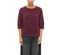 Strickpullover S.OLIVER, Damen, Gr. 44, rot (burgundy), Strick, Obermaterial: 50% Polyamid, 30% Baumwolle, 20% Polyacryl, unifarben, bequem hüftbedeckend, Rundhals, Bündchen, Pullover Strickpullover,