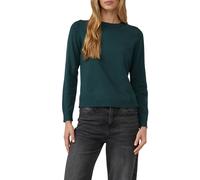 Strickpullover S.OLIVER, Damen, Gr. 46, bottle grün, Obermaterial: 72% Viskose, 28% Polyester, unifarben, regular fit taillenbedeckt, ohne Ausschnitt, Rippbündchen, Pullover Strickpullover, mit Stehkr