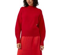 Strickpullover S.OLIVER, Damen, Gr. 46, salsa rot, Strick, Obermaterial: 50% Baumwolle, 25% Polyamid, 14% Polyacryl, 8% Wolle, 3% Elasthan, unifarben, regular fit normal, ohne Ausschnitt, Rippbündchen