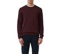 Strickpullover S.OLIVER, Herren, Gr. XL, rot (dk bordeaux), Feinstrick, Obermaterial: 100% Baumwolle, casual, regular fit normal, Rundhals, Langarm Flachstrickbündchen, Pullover, mit Logostickerei (15
