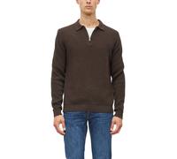 Strickpullover S.OLIVER, Herren, Gr. 3XL, braun (schwarz braun), Strick, Obermaterial: 100% Baumwolle, unifarben, bequem hüftbedeckend, Rundhals, Bündchen, Pullover Strickpullover, Winterpullover im T