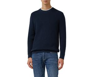 Strickpullover S.OLIVER, Herren, Gr. 3XL, navy, Strick, Obermaterial: 100% Baumwolle, unifarben, normal hüftbedeckend, Rundhals, Bündchen, Pullover Strickpullover, langarm, Grob-Strick (95105150-XXXL)