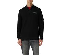 Strickpullover S.OLIVER, Herren, Gr. L, schwarz, Strick, Obermaterial: 100% Baumwolle, unifarben, regular fit normal, ohne Ausschnitt, Rippbündchen, Pullover Strickpullover, mit Logo Stickerei (794739