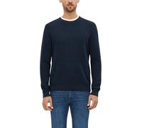 Strickpullover S.OLIVER, Herren, Gr. M, blau (navy), Strick, Obermaterial: 100% Baumwolle, unifarben, bequem hüftbedeckend, Rundhals, Bündchen, Pullover Strickpullover, mit Rundhals / Baumwolle (19524