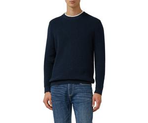 Strickpullover S.OLIVER, Herren, Gr. M, navy, Strick, Obermaterial: 100% Baumwolle, unifarben, normal hüftbedeckend, Rundhals, Bündchen, Pullover Strickpullover, langarm, Grob-Strick (95105150-M) navy