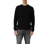 Strickpullover mit Crew Neck und Strukturmuster M schwarz 2168814.9999.M