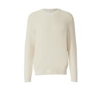 Strickpullover S.OLIVER, Herren, Gr. XL, beige (ecru), Strick, Obermaterial: 100% Baumwolle, unifarben, casual, normal hüftbedeckend, Rundhals, Langarm Bündchen, Pullover, langarm, Grob-Strick (321558