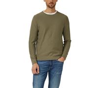 Strickpullover S.OLIVER, Herren, Gr. XL, grün (khaki), Strick, Obermaterial: 100% Baumwolle, unifarben, regular fit normal, Rundhals, Rippstrickbündchen, Pullover Strickpullover, mit Rundhals, Regular