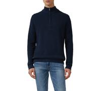 Strickpullover S.OLIVER, Herren, Gr. XXL, blau (navy), Grobstrick, Obermaterial: 100% Baumwolle, unifarben, normal hüftbedeckend, Rundhals, Bündchen, Pullover Strickpullover, mit Zipper (54638416-XXL)