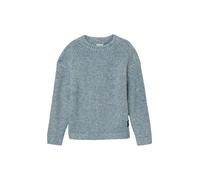 Strickpullover S.OLIVER JUNIOR, Jungen, Gr. 116/122, blau (light blau), Strick, Obermaterial: 70% Baumwolle, 30% Polyacryl, meliert, loose fit normal, Rundhals, Rippbündchen, Pullover Strickpullover,