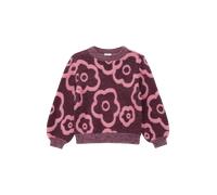 Strickpullover S.OLIVER JUNIOR, Mädchen, Gr. 116/122, rosa (burgundy), Strick, Obermaterial: 55% Viskose, 45% Polyamid, bedruckt, bequem hüftbedeckend, Rundhals, Bündchen, Pullover Strickpullover, mit
