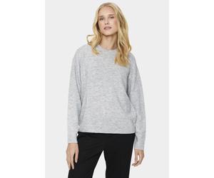 Strickpullover SAINT TROPEZ "HayaSZ Pullover", Damen, Gr. S (36), grau (pearl grau mel), Strick, Obermaterial: 57% Polyamid, 40% Polyester, 3% Elasthan, meliert, Pullover Strickpullover, mit Glitzeref