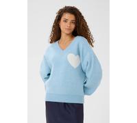 Strickpullover SAINT TROPEZ "PariaSZ V-Neck Pullover", Damen, Gr. S, skyway, Strick, Obermaterial: 68% Polyamid, 28% Polyester, 4% Elasthan, normal, V-Ausschnitt, Pullover Strickpullover (87592838-S)