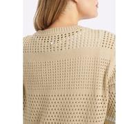 Strickpullover SHEEGO "Halbarm-Pullover", Damen, Gr. 48/50, sand, 100% Baumwolle, unifarben, Pullover Strickpullover (91064906-48) sand