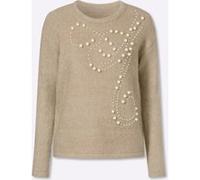 Rundhalspullover LADY "Rundhals-Pullover", Damen, Gr. 50, beige (sand), 65% Polyacryl, 25% Polyamid, 10% Wolle, unifarben, Pullover Rundhalspullover (15812765-50) sand
