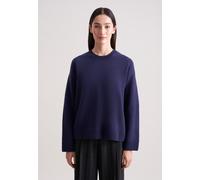 Strickpullover SEIDENSTICKER, Damen, Gr. L, dunkelblau, 80% Wolle, 15% Polyamid, 5% Kaschmir, unifarben, relaxed fit, Rundhals, Pullover Strickpullover, Sweater Uni (91143010-L) dunkelblau