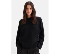 Strickpullover SEIDENSTICKER, Damen, Gr. L, schwarz, 80% Wolle, 15% Polyamid, 5% Kaschmir, unifarben, relaxed fit, Rundhals, Pullover Strickpullover, Sweater Uni (28659649-L) schwarz