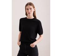 Strickpullover SEIDENSTICKER, Damen, Gr. L, schwarz, 90% Wolle, 10% Seide, unifarben, regular fit, Rundhals, Pullover Strickpullover, Sweater Uni (97383035-L) schwarz