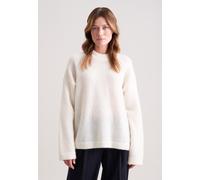 Strickpullover SEIDENSTICKER, Damen, Gr. L, weiß (sanftes weiß), 33% Wolle, 33% Angora, 28% Polyamid, 6% Elasthan, oversize, Rundhals, Pullover Strickpullover, Sweater Uni (95895640-L) sanftes weiß