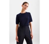 Strickpullover SEIDENSTICKER, Damen, Gr. M, blau (navy), 90% Wolle, 10% Seide, unifarben, regular fit, Rundhals, Pullover Strickpullover, Sweater Uni (46265255-M) navy