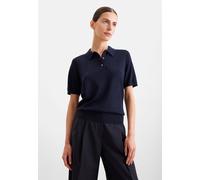 Strickpullover SEIDENSTICKER, Damen, Gr. M, navy, 90% Wolle, 10% Seide, unifarben, regular fit, Pullover Strickpullover, Polo Uni (29489662-M) navy