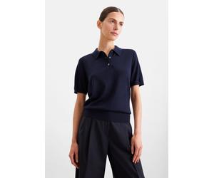 Strickpullover SEIDENSTICKER, Damen, Gr. M, navy, 90% Wolle, 10% Seide, unifarben, regular fit, Pullover Strickpullover, Polo Uni (29489662-M) navy