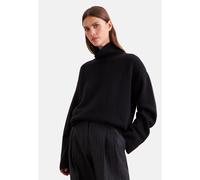 Strickpullover SEIDENSTICKER, Damen, Gr. M, schwarz, 80% Wolle, 15% Polyamid, 5% Kaschmir, unifarben, relaxed fit, ohne Ausschnitt, Pullover Strickpullover, Sweater Uni (97228424-M) schwarz