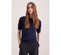 Strickpullover SEIDENSTICKER, Damen, Gr. S, dunkelblau, 90% Wolle, 10% Seide, unifarben, regular fit, Pullover Strickpullover, Sweater Uni (44099149-S) dunkelblau