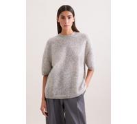 Strickpullover SEIDENSTICKER, Damen, Gr. S, grau, 33% Wolle, 33% Angora, 28% Polyamid, 6% Elasthan, unifarben, oversize, Rundhals, Pullover Strickpullover, Sweater Uni (55519204-S) grau