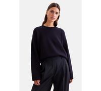 Strickpullover SEIDENSTICKER, Damen, Gr. S, lila (dunkelblau), 80% Wolle, 15% Polyamid, 5% Kaschmir, unifarben, relaxed fit, Rundhals, Pullover Strickpullover, Sweater Uni (51257238-S) dunkelblau