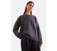 Strickpullover SEIDENSTICKER, Damen, Gr. XL, dunkelgrau, 80% Wolle, 15% Polyamid, 5% Kaschmir, unifarben, relaxed fit, Rundhals, Pullover Strickpullover, Sweater Uni (28888223-XL) dunkelgrau