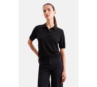 Strickpullover SEIDENSTICKER, Damen, Gr. XL, schwarz, 90% Wolle, 10% Seide, unifarben, regular fit, Pullover Strickpullover, Polo Uni (89800747-XL) schwarz