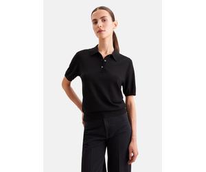 Strickpullover SEIDENSTICKER, Damen, Gr. XS, schwarz, 90% Wolle, 10% Seide, unifarben, regular fit, Pullover Strickpullover, Polo Uni (89800747-XS) schwarz