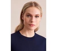 Strickpullover SEIDENSTICKER "Schwarze Rose", Damen, Gr. M, blau (marine), 52% Polyester, 48% Manila, regular fit, Rundhals, Pullover Strickpullover, 1/2 Rundhals (72437350-M) marine